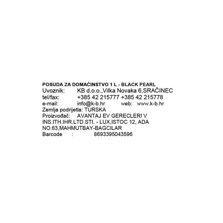 POSUDA ZA DOMAĆINSTVO 1 L - BLACK PEARL