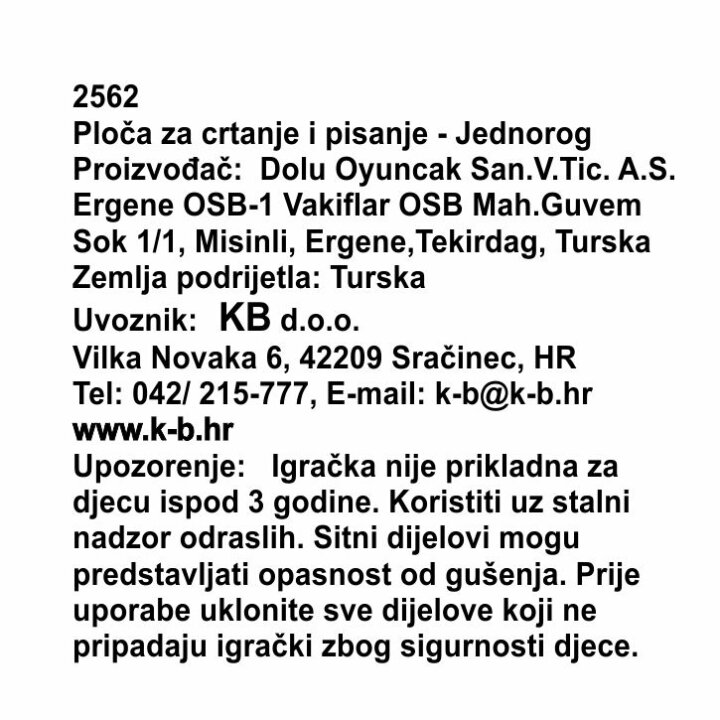 PLOČA ZA CRTANJE DIDAKTIČKA JEDNOROG ROZA S PRIBOROM