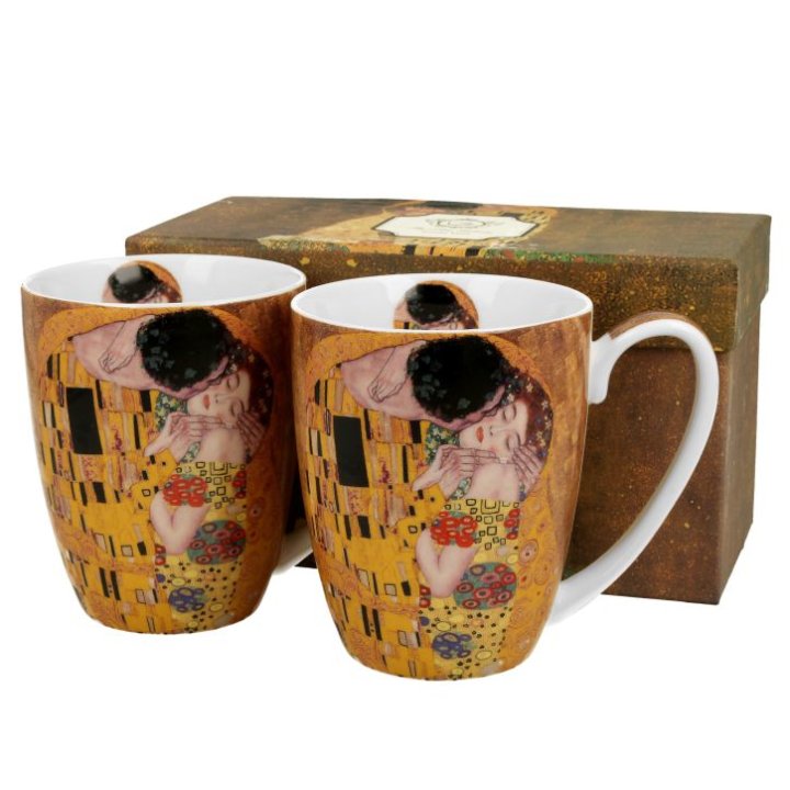 ŠALICE PORCULANSKE 2/1 380 ML U POKON KUTIJI - THE KISS BY GUSTAV KLIMT