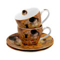 ŠALICE ZA ESPRESSO PORCULANSKE 2/1 90 ML U POKLON KUTIJI - THE KISS BY GUSTAV KLIMT