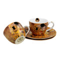 ŠALICE ZA ESPRESSO PORCULANSKE 2/1 90 ML U POKLON KUTIJI - THE KISS BY GUSTAV KLIMT