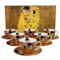 ŠALICE ZA KAVU GUSTAV KLIMT PORCULANSKE 6/1 280 ML U POKLON KUTIJI - THE KISS