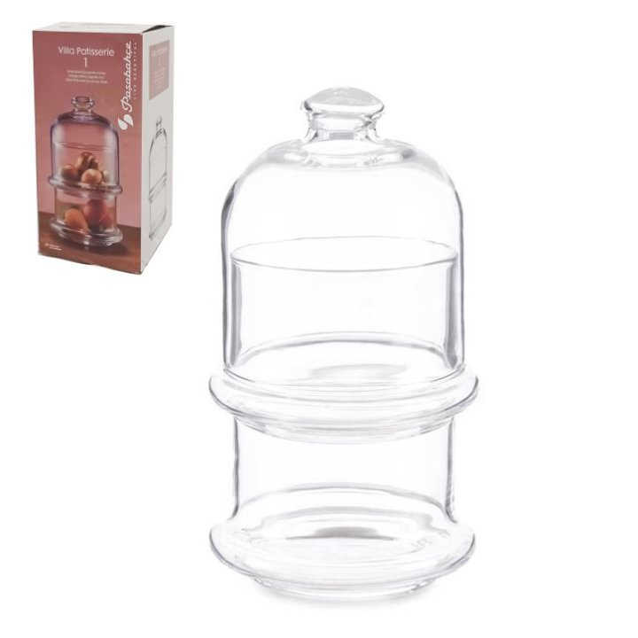 POSUDICE PATISSERIE DVA NIVOA 230 ML 16 CM SA STAKLENIM ZVONOM
