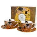 ŠALICE ZA KAVU PORCULANSKE 2/1 280 ML U POKLON KUTIJI - THE KISS BY GUSTAV KLIMT