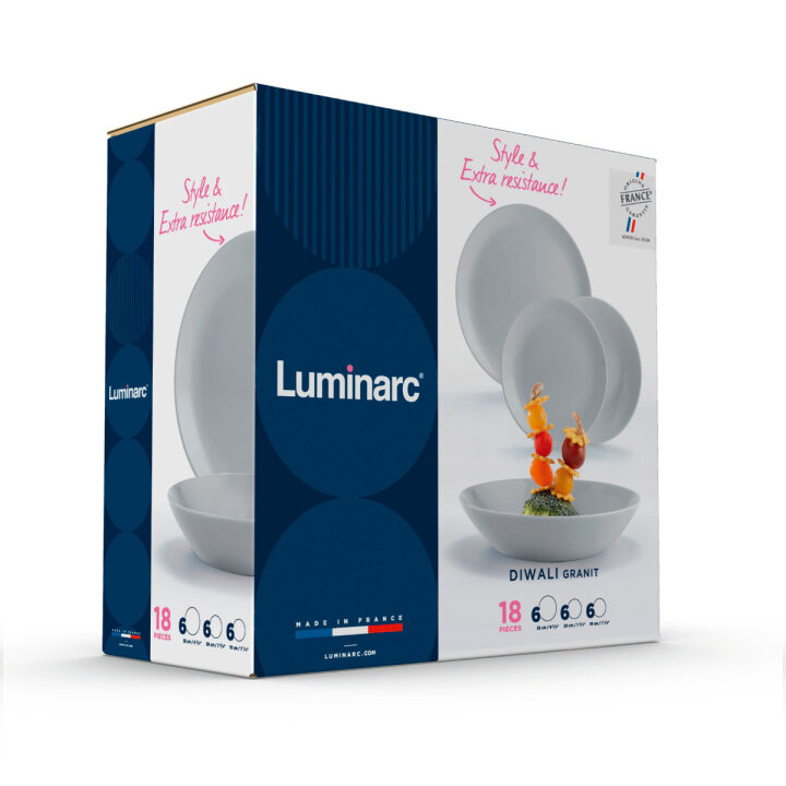 SERVIS ZA JELO DIWALI GRANIT 18 DIJELNI - LUMINARC