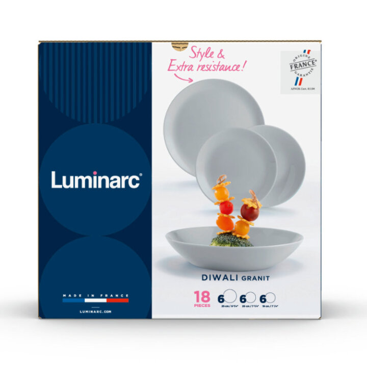 SERVIS ZA JELO DIWALI GRANIT 18 DIJELNI - LUMINARC