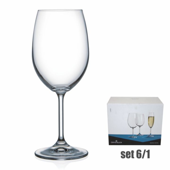 ČAŠE ZA CRNO VINO KRISTALIN LARA 6/1 450 ML