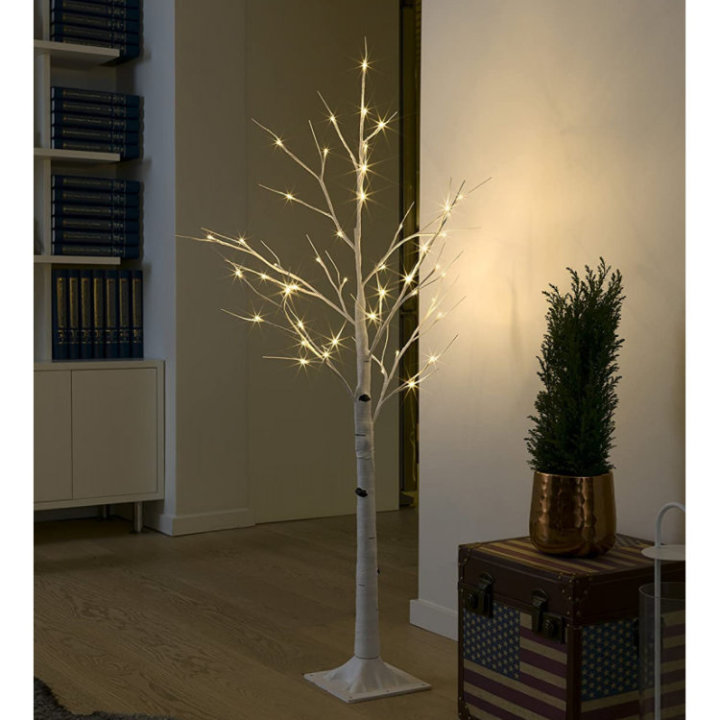 BOŽIĆNO DRVCE DEKORATIVNO BIJELO S LED SVJETLIMA 48/1 UNUTARNJE 120 CM