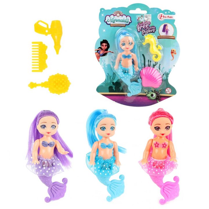 MORSKA SIRENA IGRAČKA 12 CM S PRIBOROM