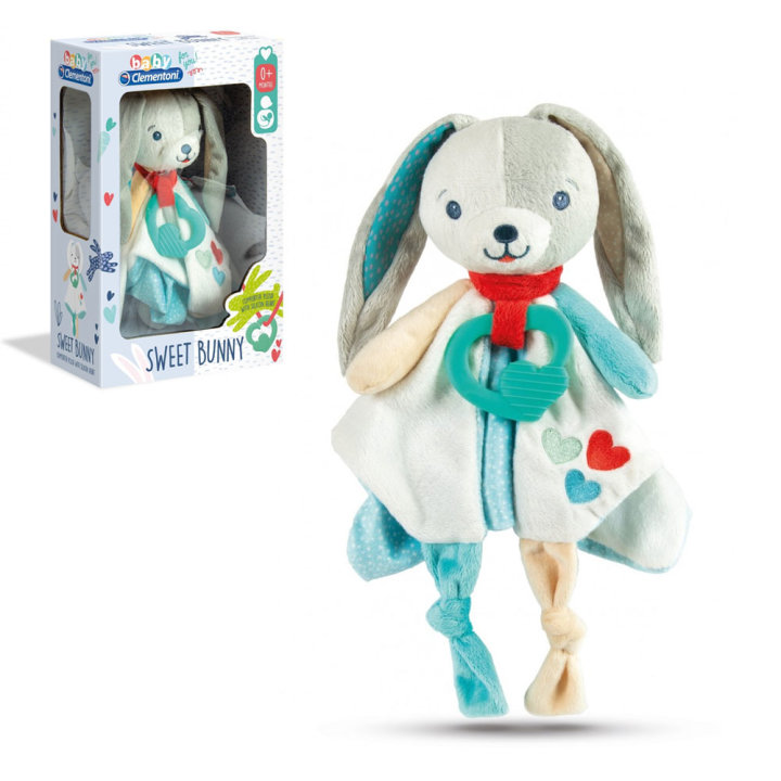 TJEŠILICA ZA BEBE ZEKO PLIŠANI S GRICKALICOM CLEMENTONI SWEET BUNNY