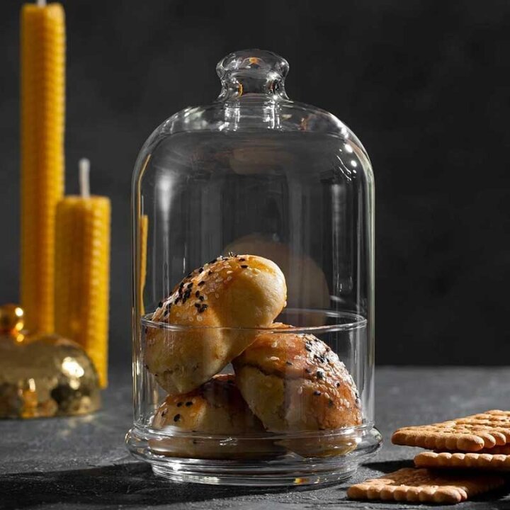 POSUDICA PATISSERIE 230 ML 16 CM SA STAKLENIM ZVONOM