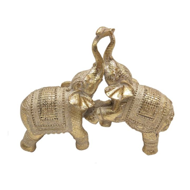FIGURA SLONOVI ANTIK ZLATNI 22,6x17,5 CM