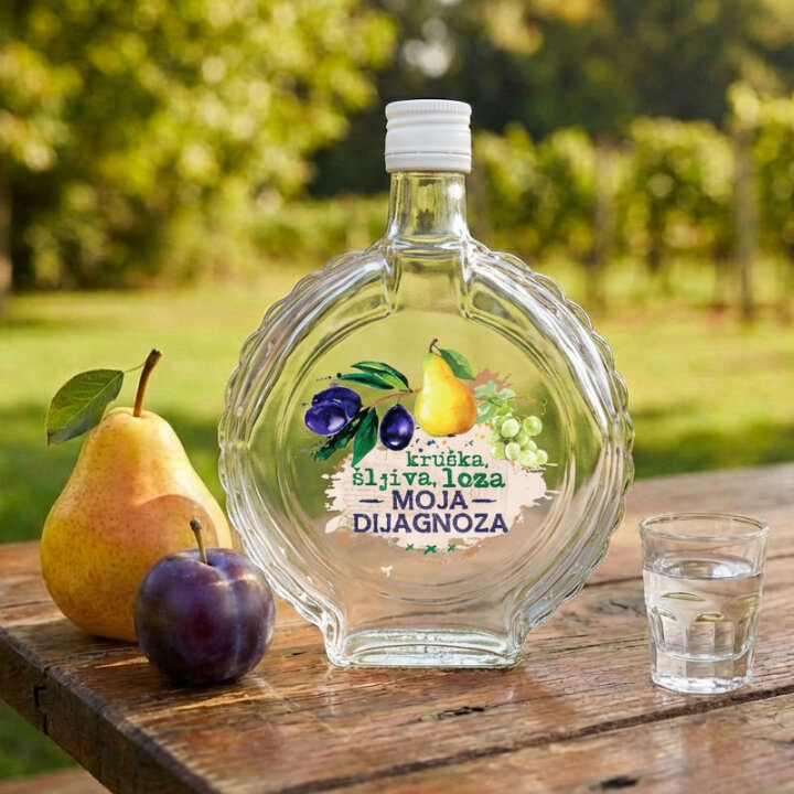 POKLON ČUTURICA BOCA STAKLENA S TISKOM 0,7L  MOJA DIJAGNOZA