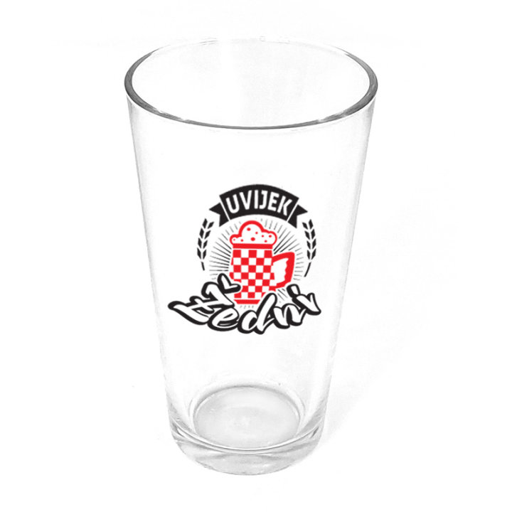 ČAŠA ZA PIVO NAVIJAČKA ALANYA S TISKOM 560 ml - Uvijek žedni