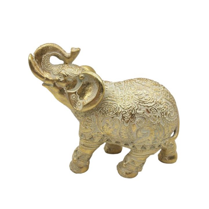 FIGURA SLON ANTIK ZLATNI 19,7x16,5 CM