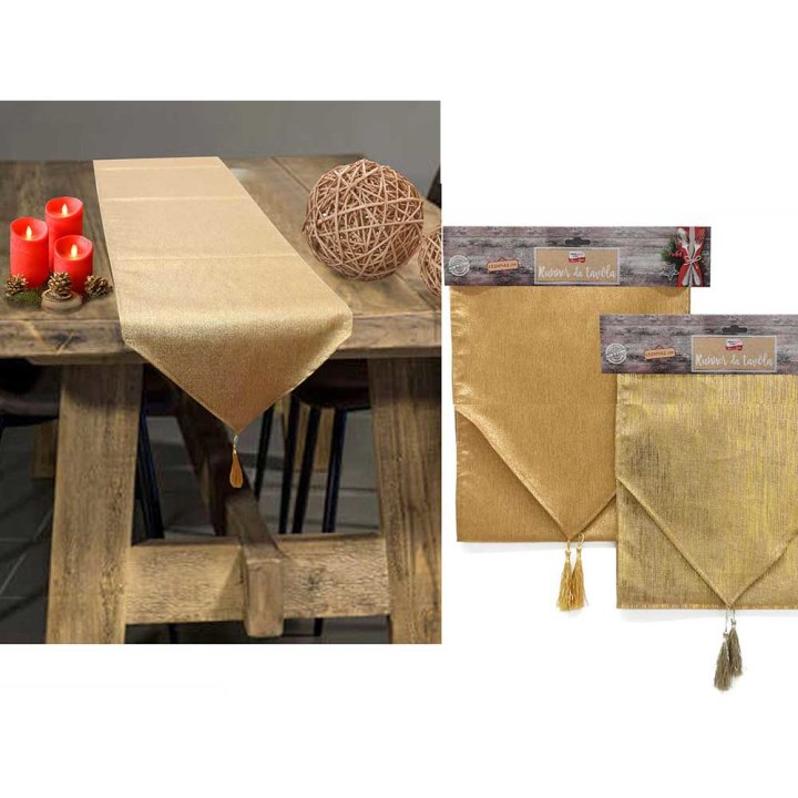 BLAGDANSKI NADSTOLNJAK TRAKA DEKORATIVNA ZLATNA 142x32 CM - SORT