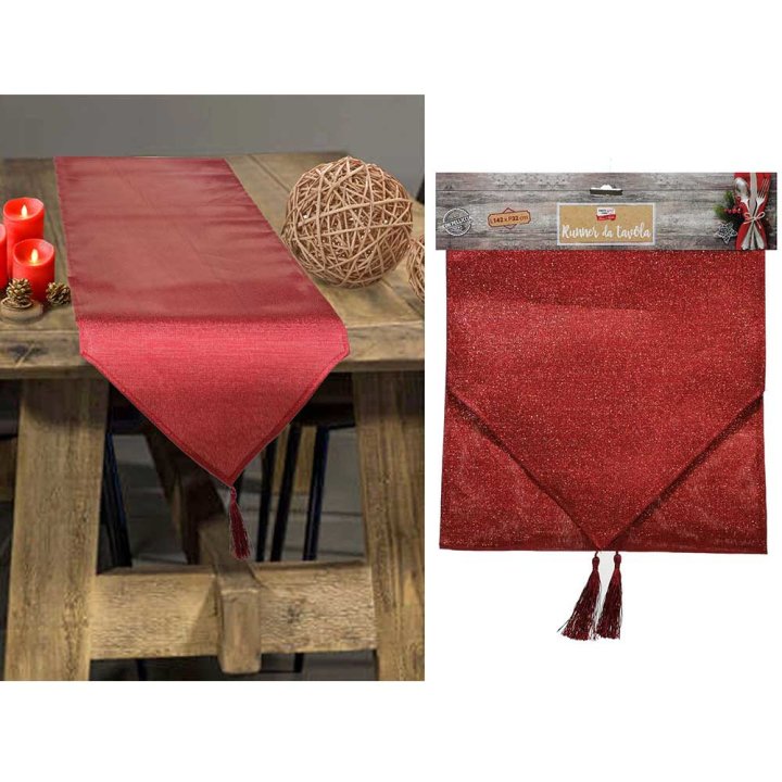 NADSTOLNJAK TRAKA DEKORATIVNA CRVENA 142x32 CM - SORT