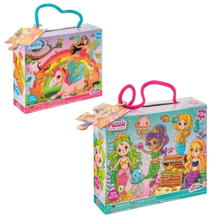 PUZZLE GLITER 30 DIJELNE SORT 30 X 40 CM SLIKA