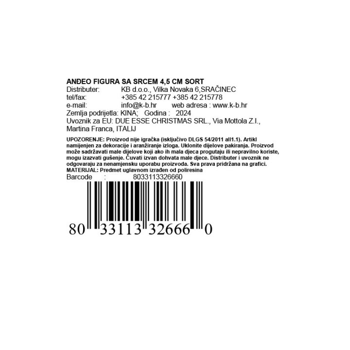 ANĐEO FIGURA SA SRCEM 4,5 CM SORT