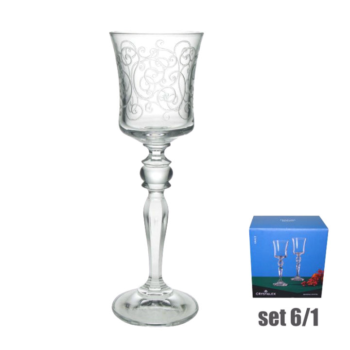 ČAŠE KRISTALIN GRACE LIKER 6/1 60 ML - DEKORIRANE