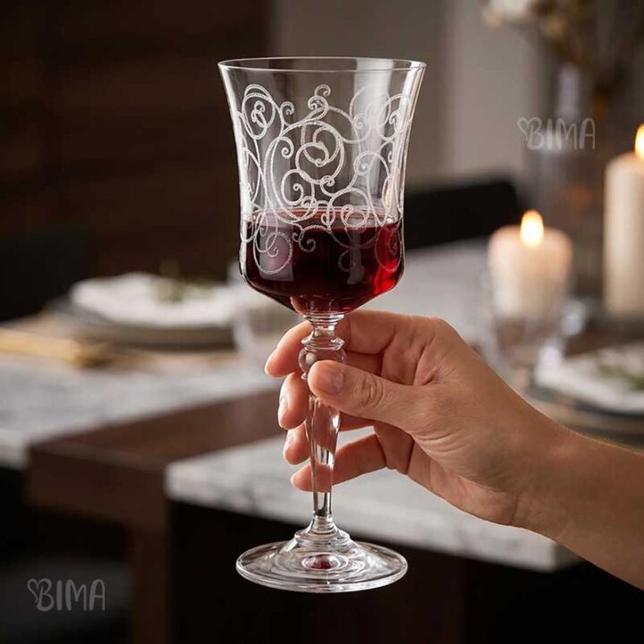 ČAŠE ZA VINO KRISTALIN GRACE  6/1 250 ML - DEKORIRANE