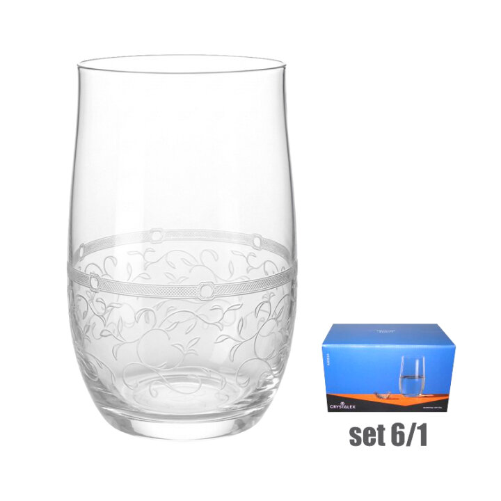 ČAŠE KRISTALIN ANGELA 6/1 380 ML - DEKORIRANE