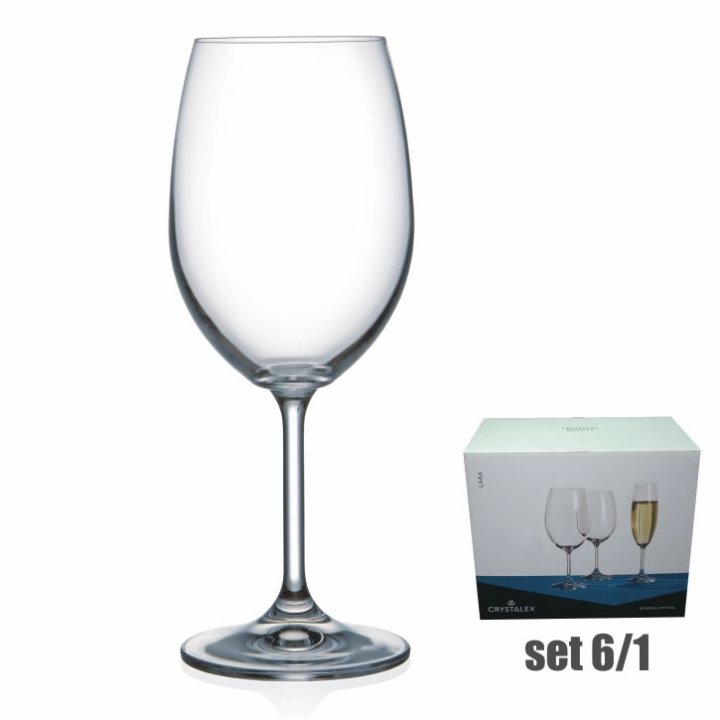 ČAŠE ZA VINO KRISTALIN LARA 6/1 350 ML
