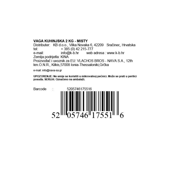 VAGA KUHINJSKA 2 KG - MISTY