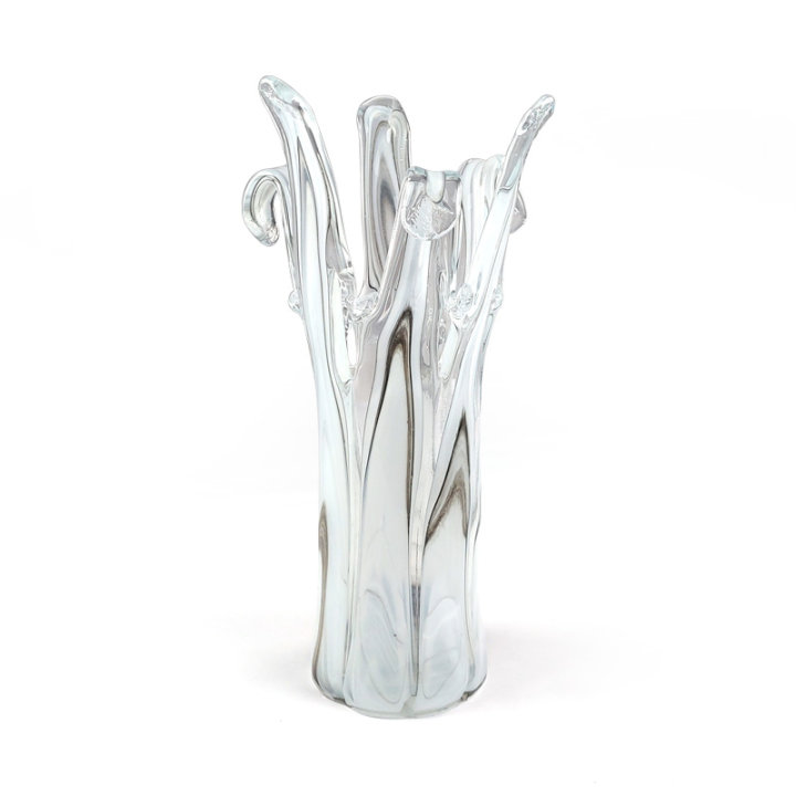VAZA MURANO TEHNIKA 30 CM SIVA