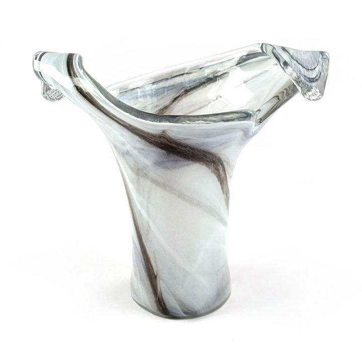 VAZA CARAMELLA MURANO TEHNIKA 33 CM SIVA