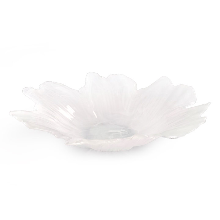 ZDJELA PANSY MURANO TEHNIKA 38 CM PERLA SIVA