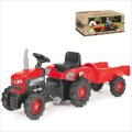 DJEČJI TRAKTOR NA PEDALE S PRIKOLICOM CRVENI 52x143x45 CM