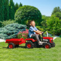 DJEČJI TRAKTOR NA PEDALE S PRIKOLICOM CRVENI 52x143x45 CM
