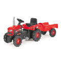 DJEČJI TRAKTOR NA PEDALE S PRIKOLICOM CRVENI 52x143x45 CM