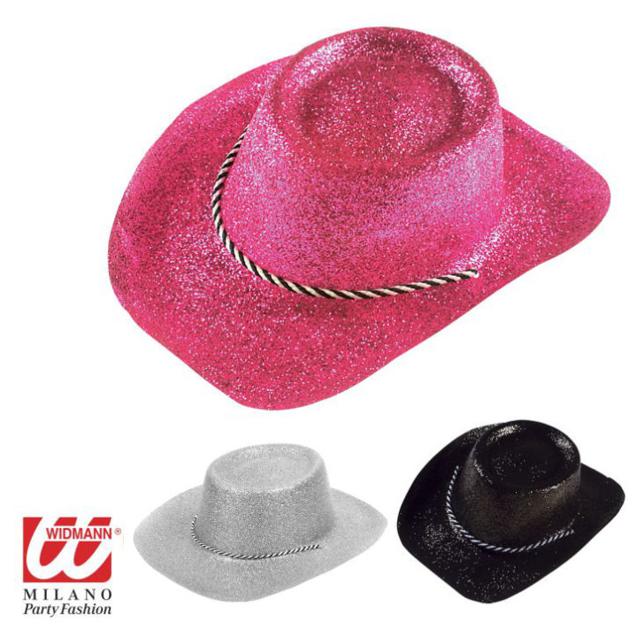 KARNEVALSKI ŠEŠIR COWBOY S GLITERIMA U BOJI