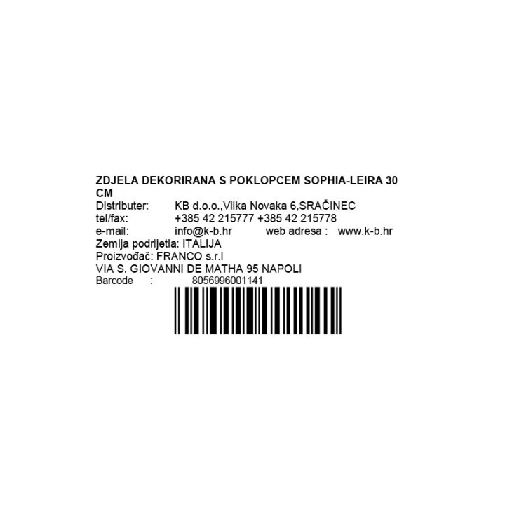 ZDJELA DEKORIRANA S POKLOPCEM SOPHIA-LEIRA 30 CM