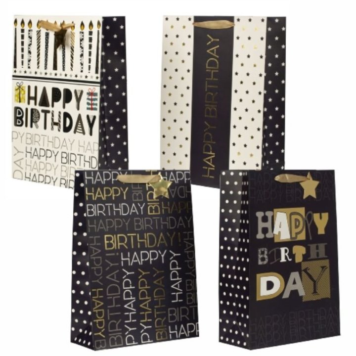 POKLON VREĆICA HAPPY BIRTHDAY 30x42x12 CM - SORT
