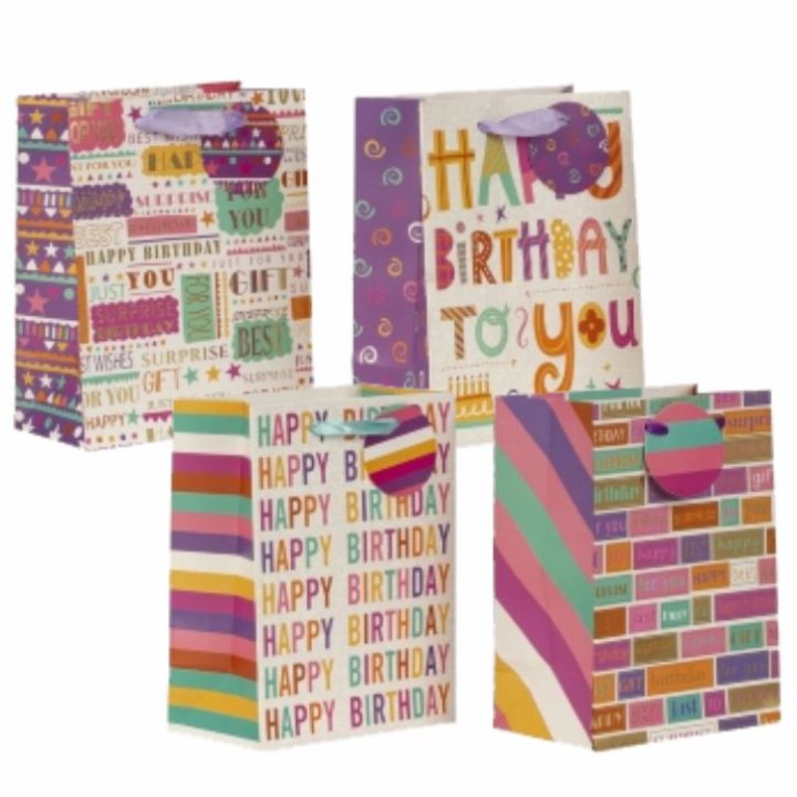 POKLON VREĆICA HAPPY BIRTHDAY 18x23x10 CM - SORT