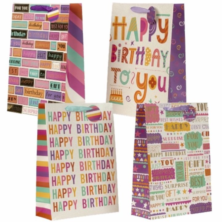 POKLON VREĆICA HAPPY BIRTHDAY 30x42x12 CM