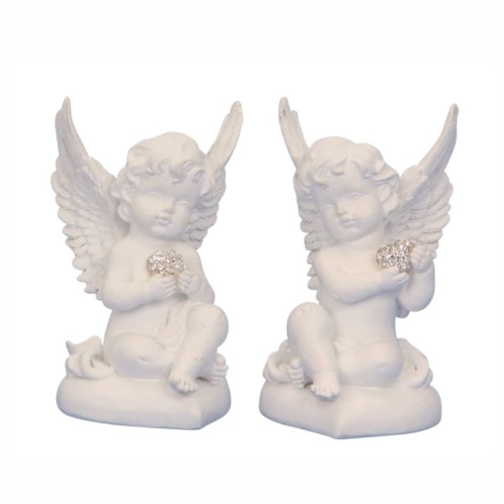 ANĐEO FIGURA SA GLITER SRCEM 13 CM - SORT