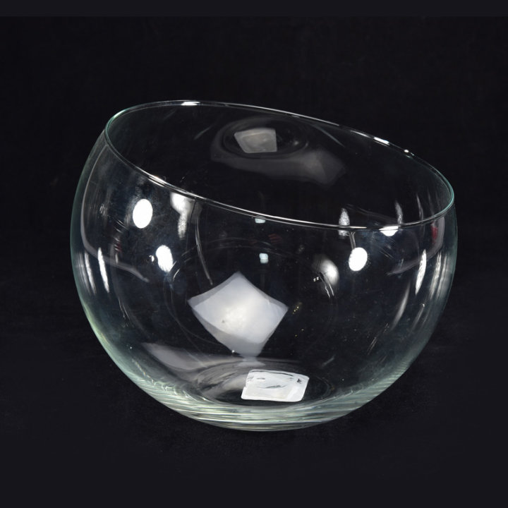 OKRUGLA STAKLENA VAZA TRANSPARENTNA OBLIQUE 20 CM