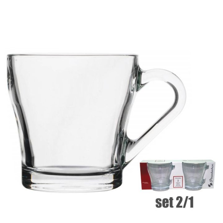 STAKLENE ŠALICE ZA KAVU CHROMA 2/1 205 ML