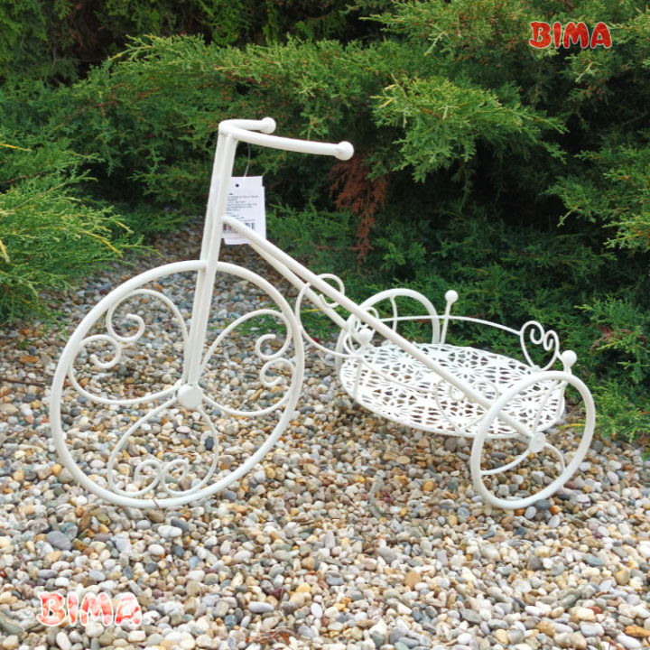 STALAK ZA CVIJEĆE TRICIKL METALNI KREM 55x25x32 CM