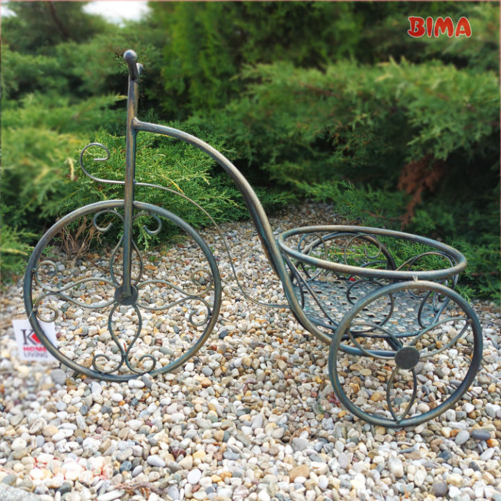 STALAK ZA CVIJEĆE TRICIKL METALNI ANTIK 47x21x33,5 CM