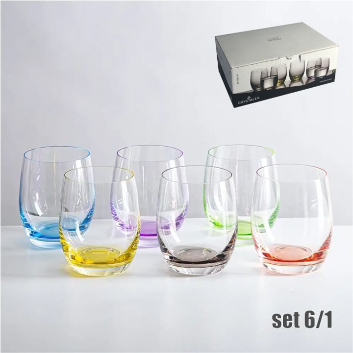ČAŠE ZA VODU / SOK KRISTALIN RAINBOW 6/1 300 ML