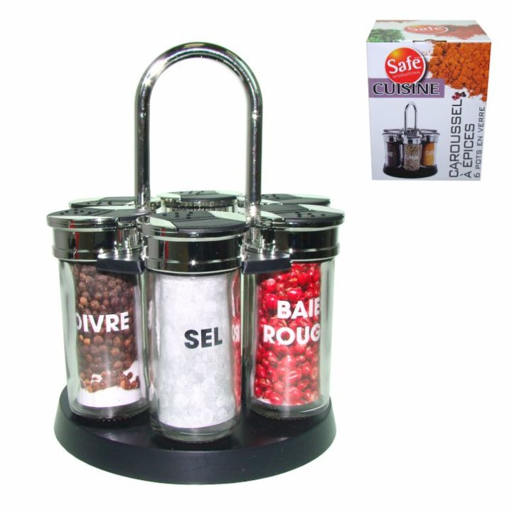 POSUDICE ZA ZAČINE 6/1 NA OKRETNOM STALKU 16x16x21 CM - SAFE COUSINE