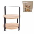 ETAŽER 2 NIVOA BAMBOO S METALNIM STALKOM 26,5 x 21,5 CM