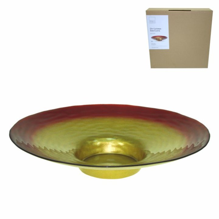 ZDJELA STAKLENA MODUS DOMUS 33 CM CRVENO-ZLATNA