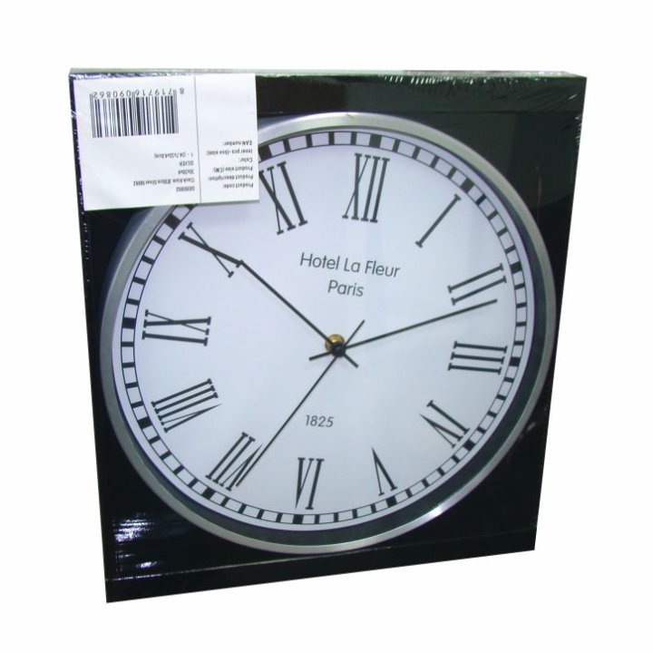 SAT ZIDNI OKRUGLI 30 CM - SREBRNI RUB