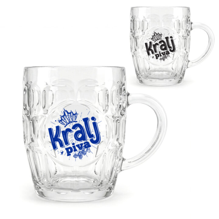 KRIGLA ZA PIVO POKLON S TISKOM 560 ml Kralj piva